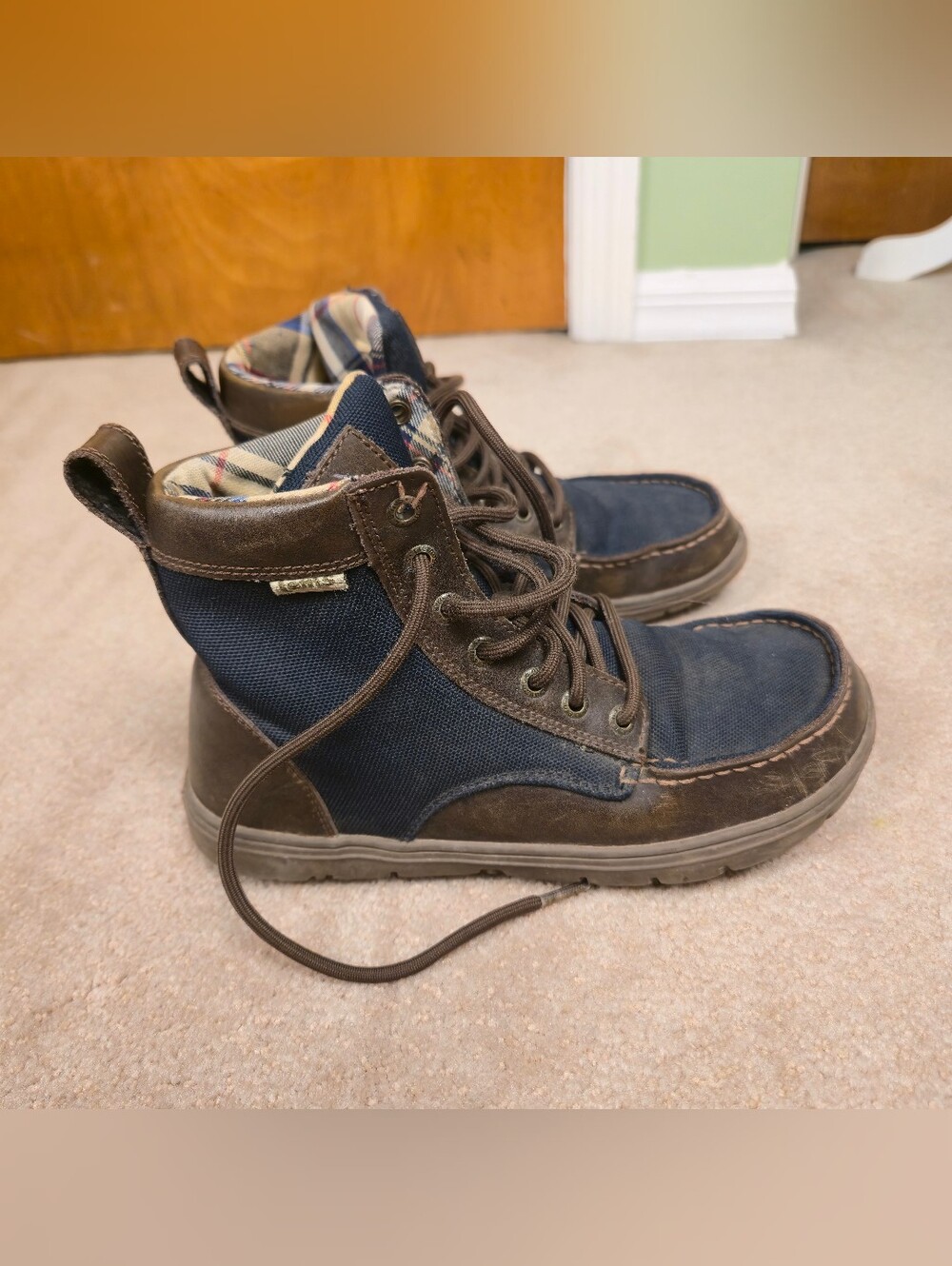 Used Classic Lems Boulder Boot - Navy Stout Nylon/Leather -zero drop